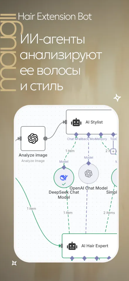 Скриншот демо AI Hair Extension Bot